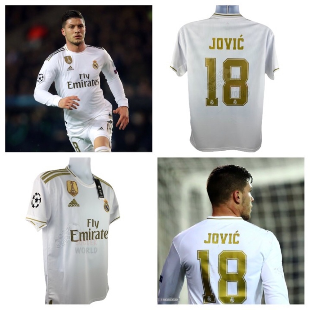 NEW Luka Jović #18 Real Madrid UEFA Home Mens Soccer Jersey
